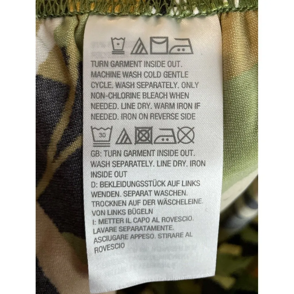 Bob Mackie Wearable Art 2X Culotte Tropical Green Cropped‎ Wide Leg Pants NEW - Image 4