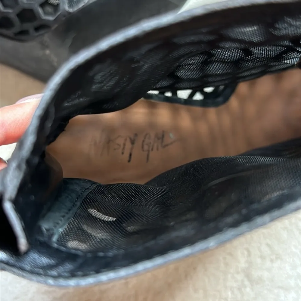 Mesh Lace-up Tied Heel Booties - Image 8