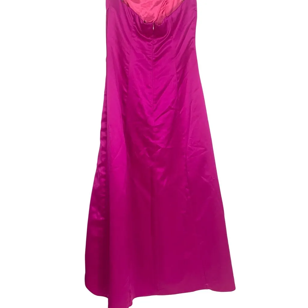 Rampage Strapless Gown 9 Pink Embellished Beading Appliqué Evening Formal Dress - Image 5