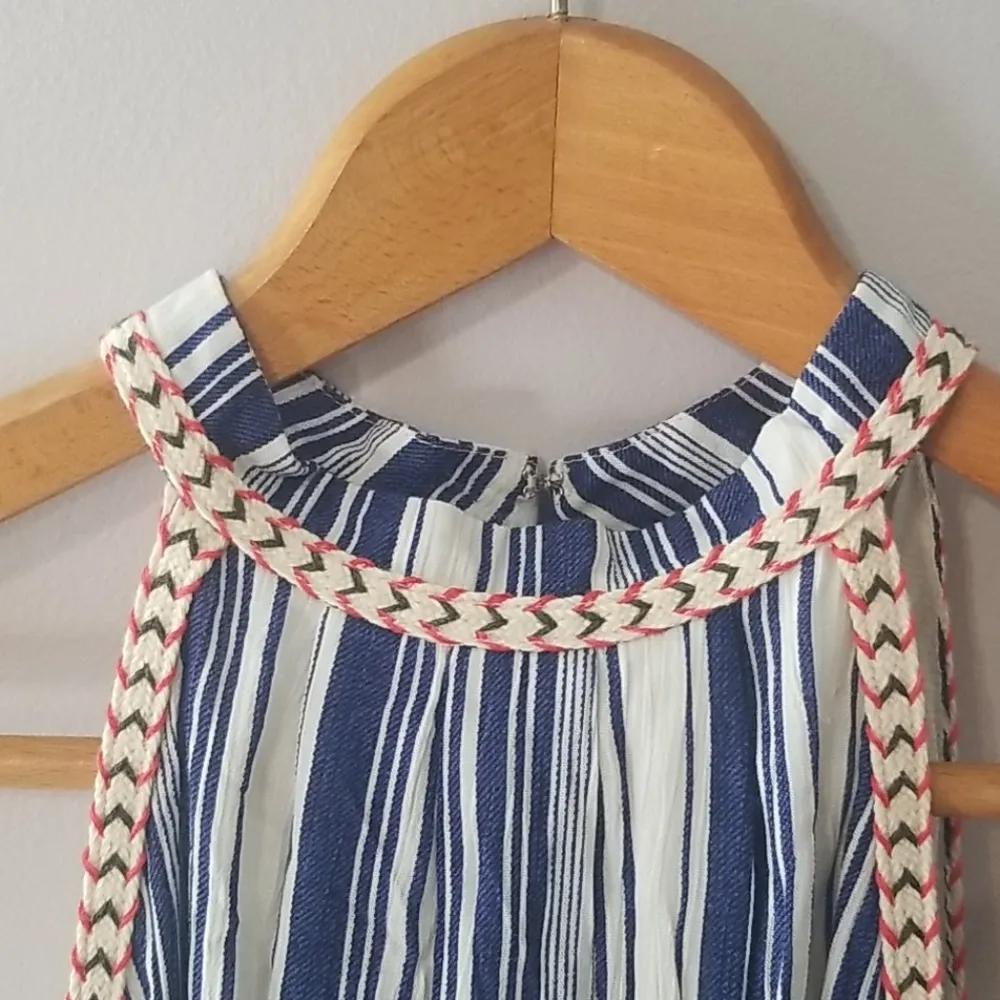 19 Cooper Blue and White Striped Halter Top Size Medium - Image 2