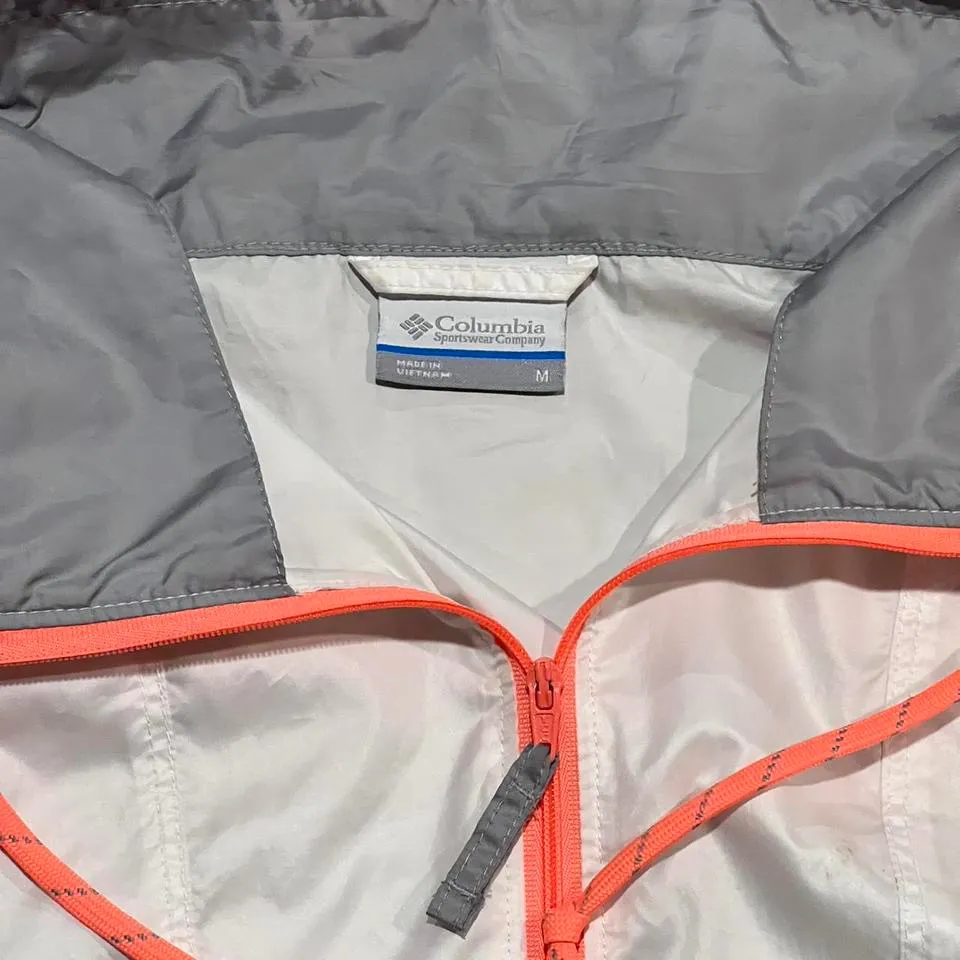 Columbia white and neon orange / pink windbreaker 🔥 - Image 3
