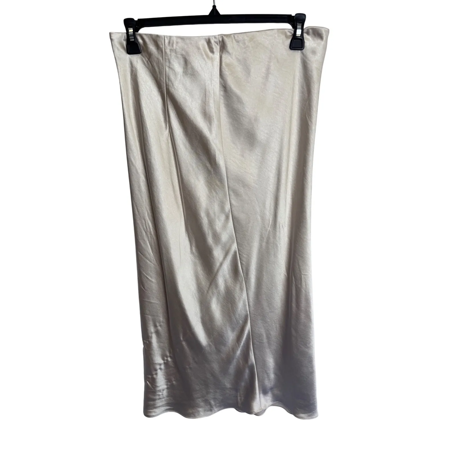 AQUA Champagne Midi Skirt Satin‎ A-Line Career Party XXL - Image 2