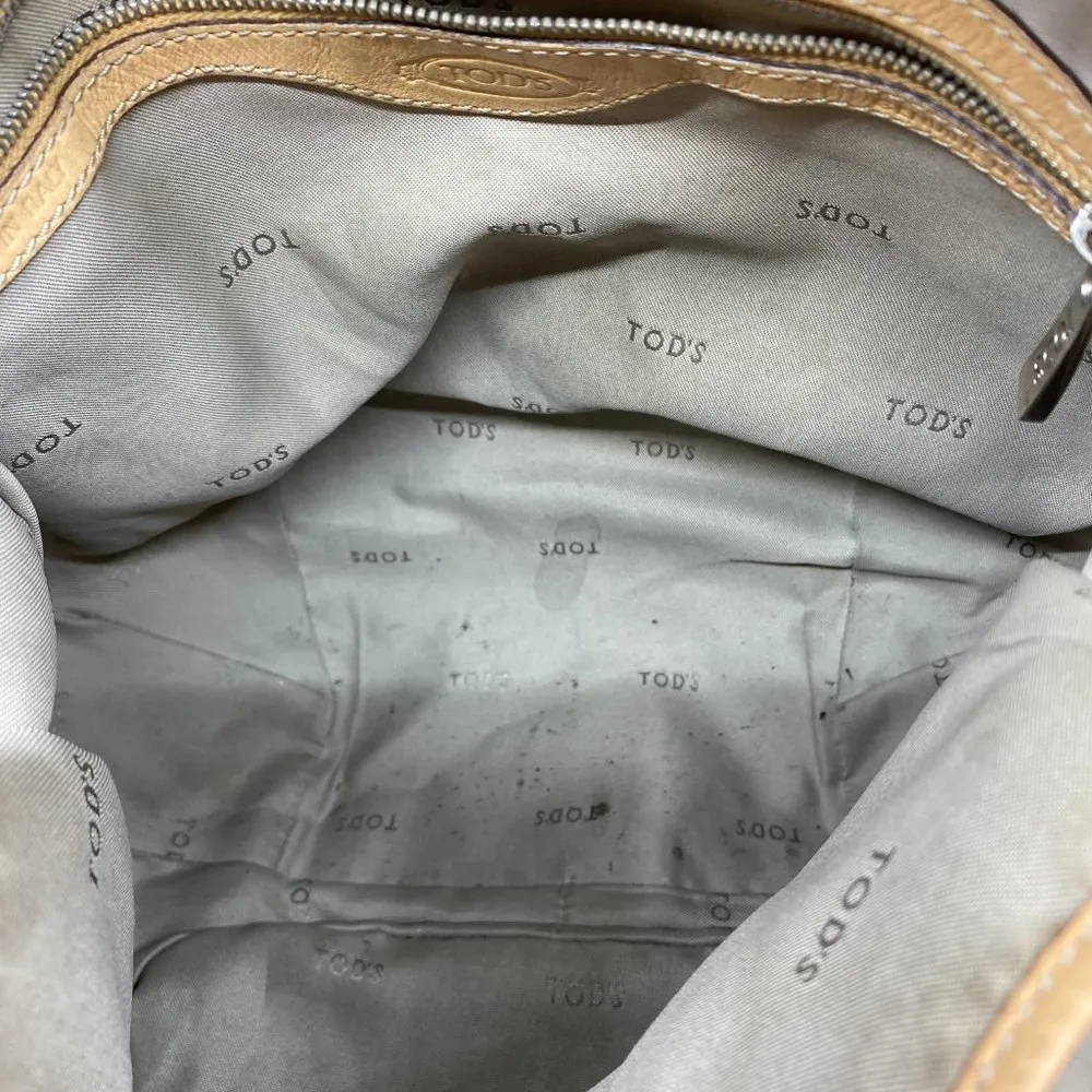 TOD’S Large Laminated Fabric Tote Bag W/ Strap - Image 12