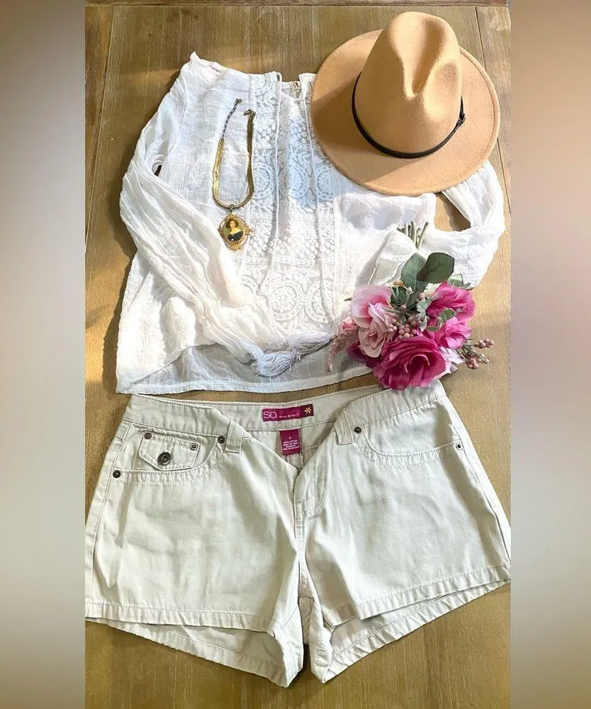 SO Real Lite Tan Jean Shorts - Image 2