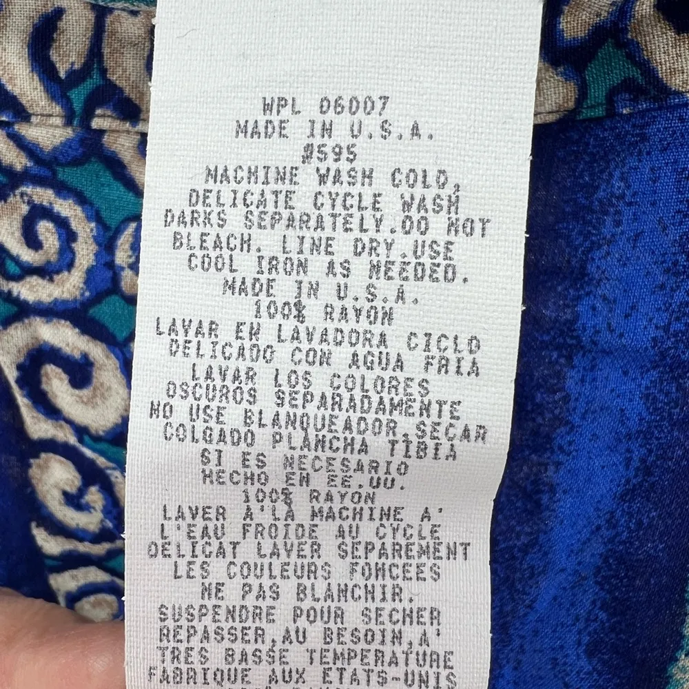 Vintage Kathie Lee rayon skirt plus size knee length blue beach coastal 26w - Image 5