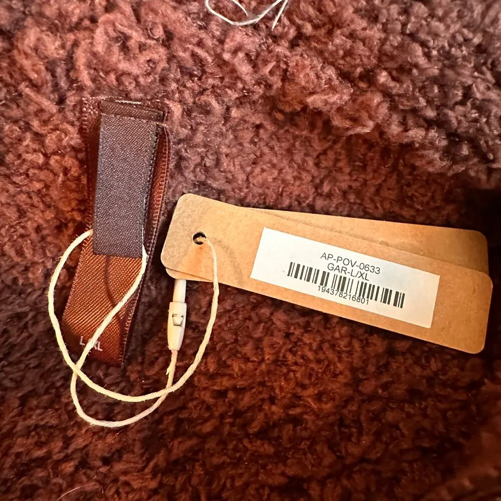 Skims Brown Cozy Knit Cropped Sweatshirt Garnet Size L/XL - Image 4