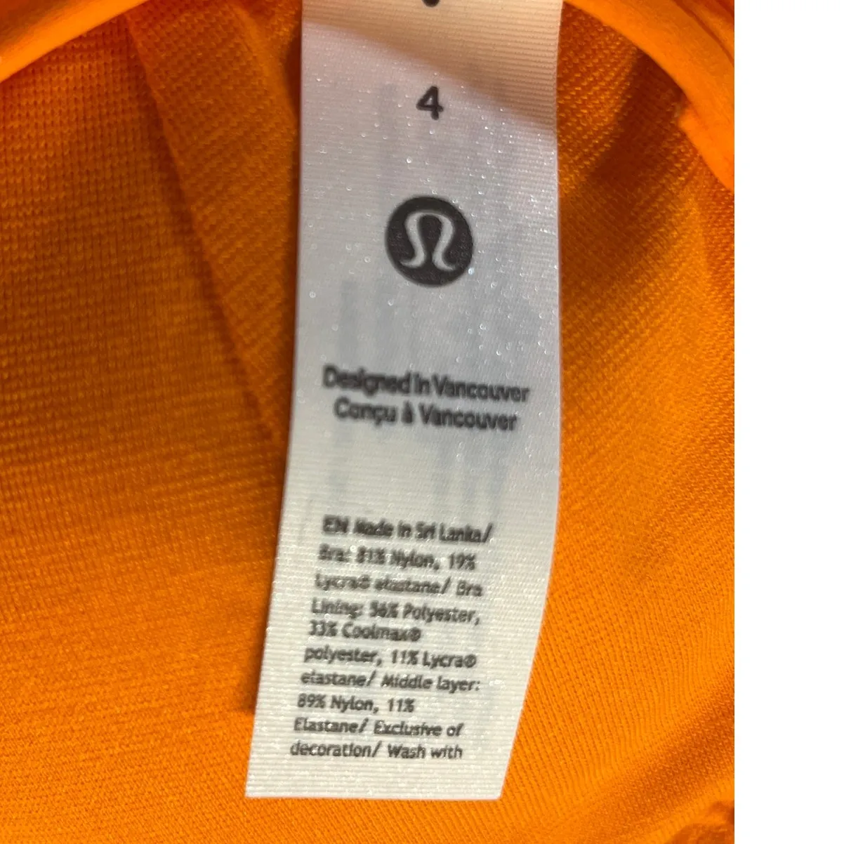 Lululemon Flow Y Wrap-Front High-Neck Bra  Size 4 Orange Fire Hazard B/C Cup - Image 6