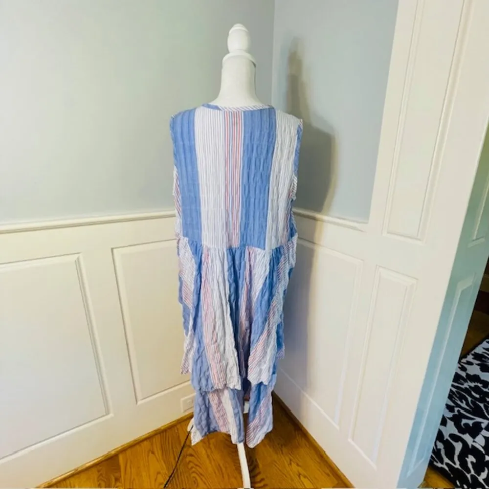 Dress to Kill Jane Mohr DTK Red, White & Blue Striped Dress OSFA Size L - Image 7