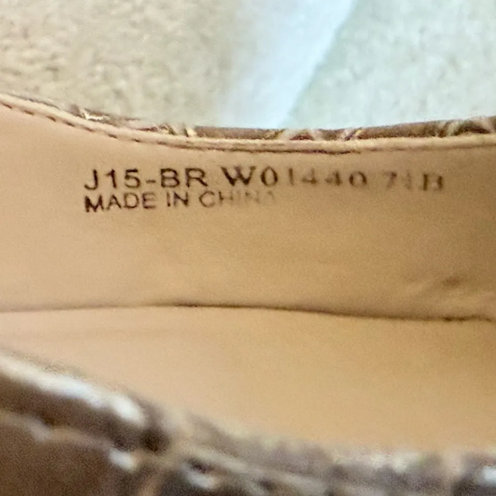 Cole Haan Julianna Low Sling Beige Crock Print Career Slingback Heels size 7.5 - Image 9