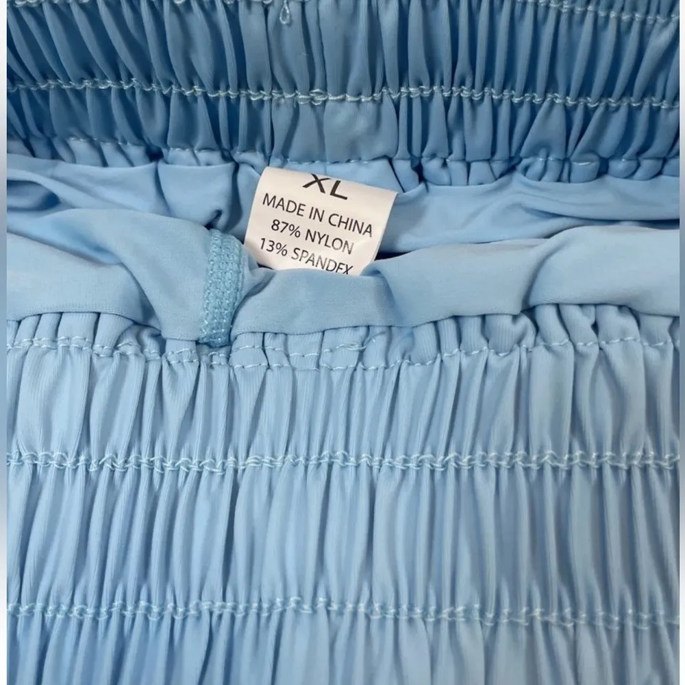 2 in 1 Flowy Athletic Short Skirt Workout Trendy Blue Spandex Comfort Woman’s XL - Image 4