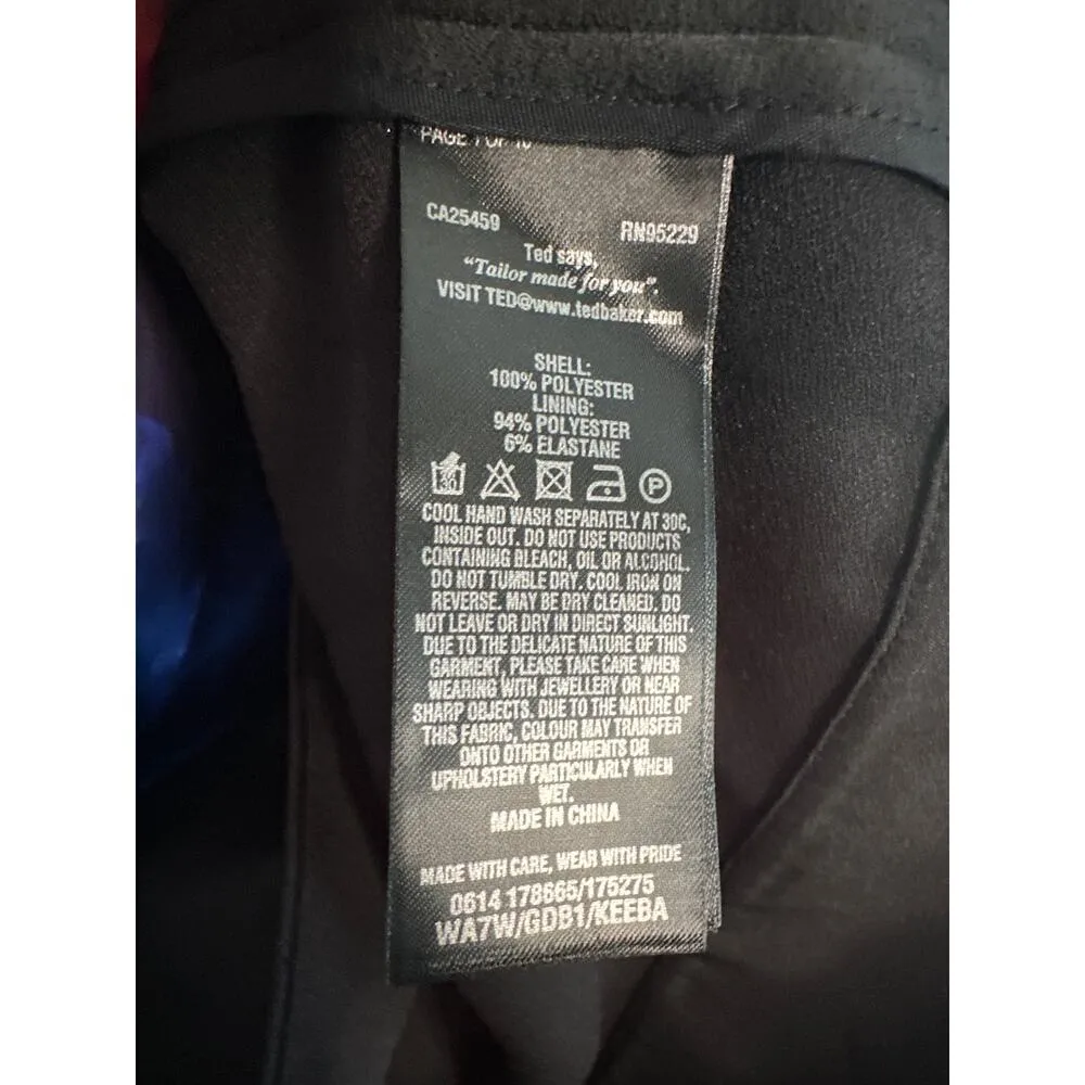 Ted Baker London Watercolor Black Shift Flap Dress Small Artsy Art to Wear - Image 9