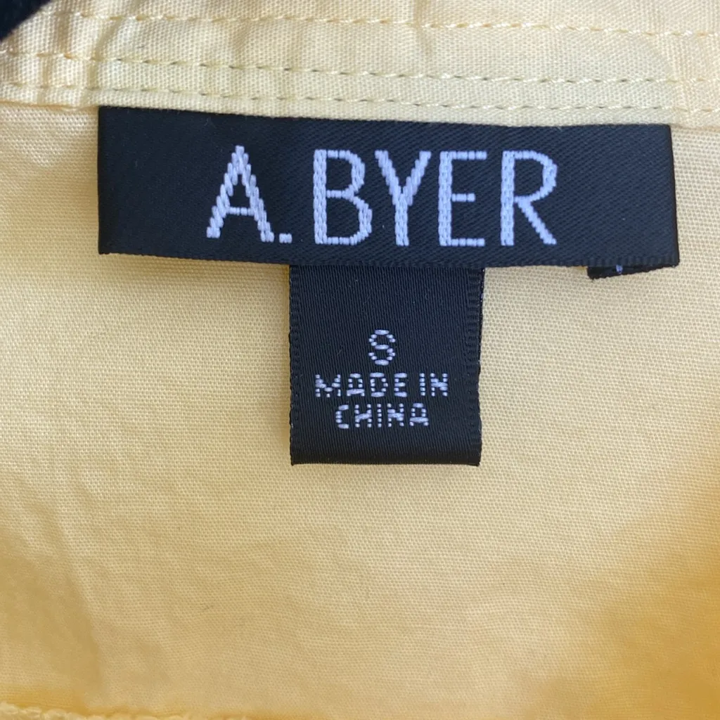 4/$20 A. Byer Yellow Cap Sleeve Sundress 97% Cotton Light Yellow - Image 3