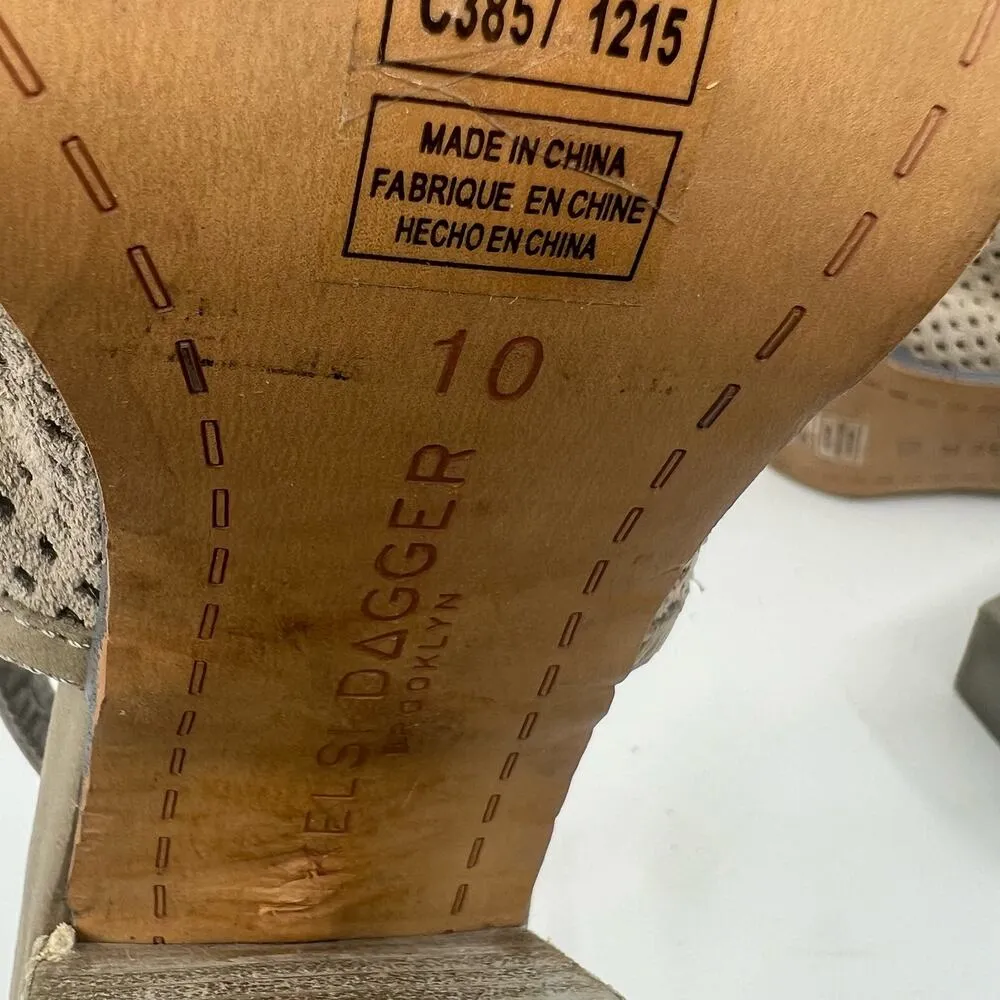 Kelsi Dagger Brooklyn Perforated Suede Sandals Women's 10 US - Image 10