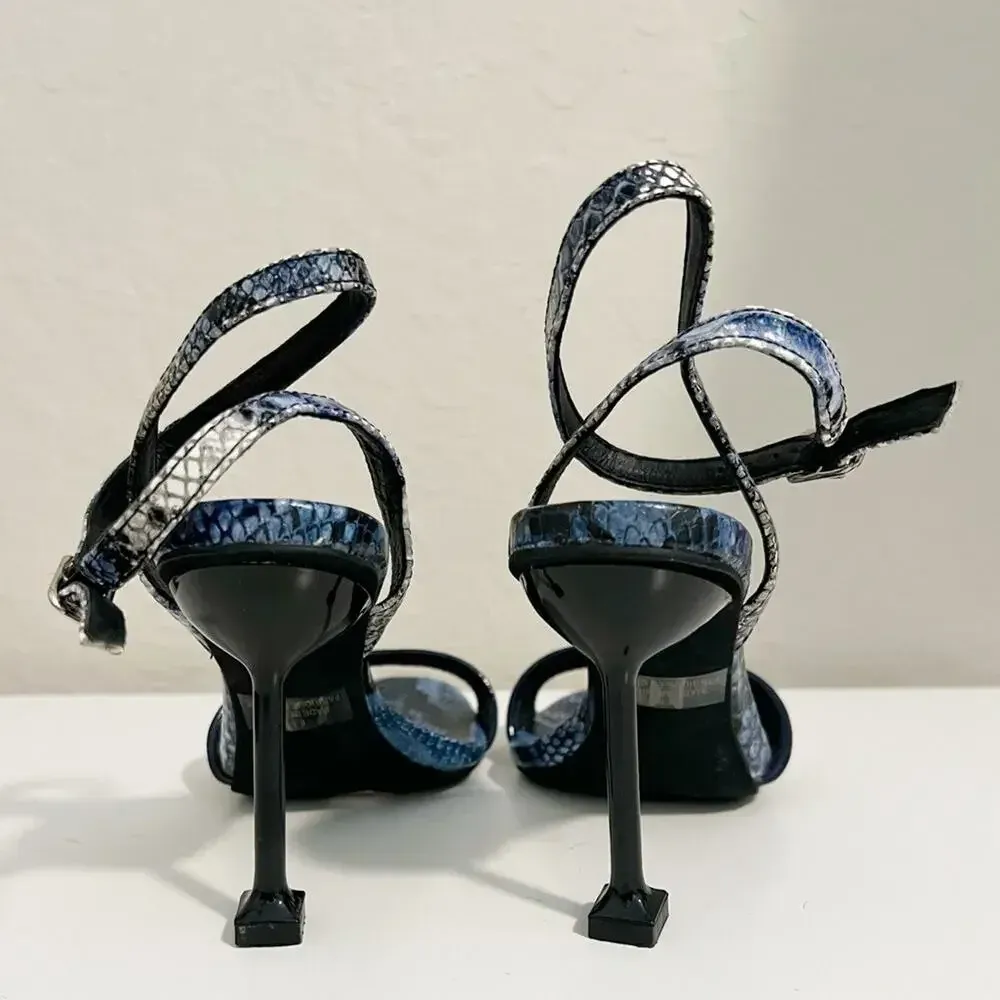 JEFFREY CAMPBELL Navy Blue Strappy Heel Sandals size‎ 6.5 - Image 4