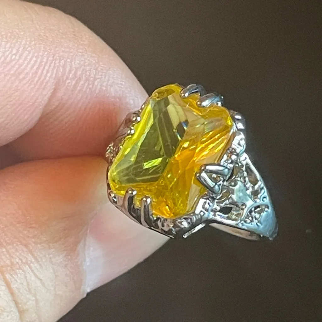 Yellow citrine S925 silver ring Size 10 - Image 8