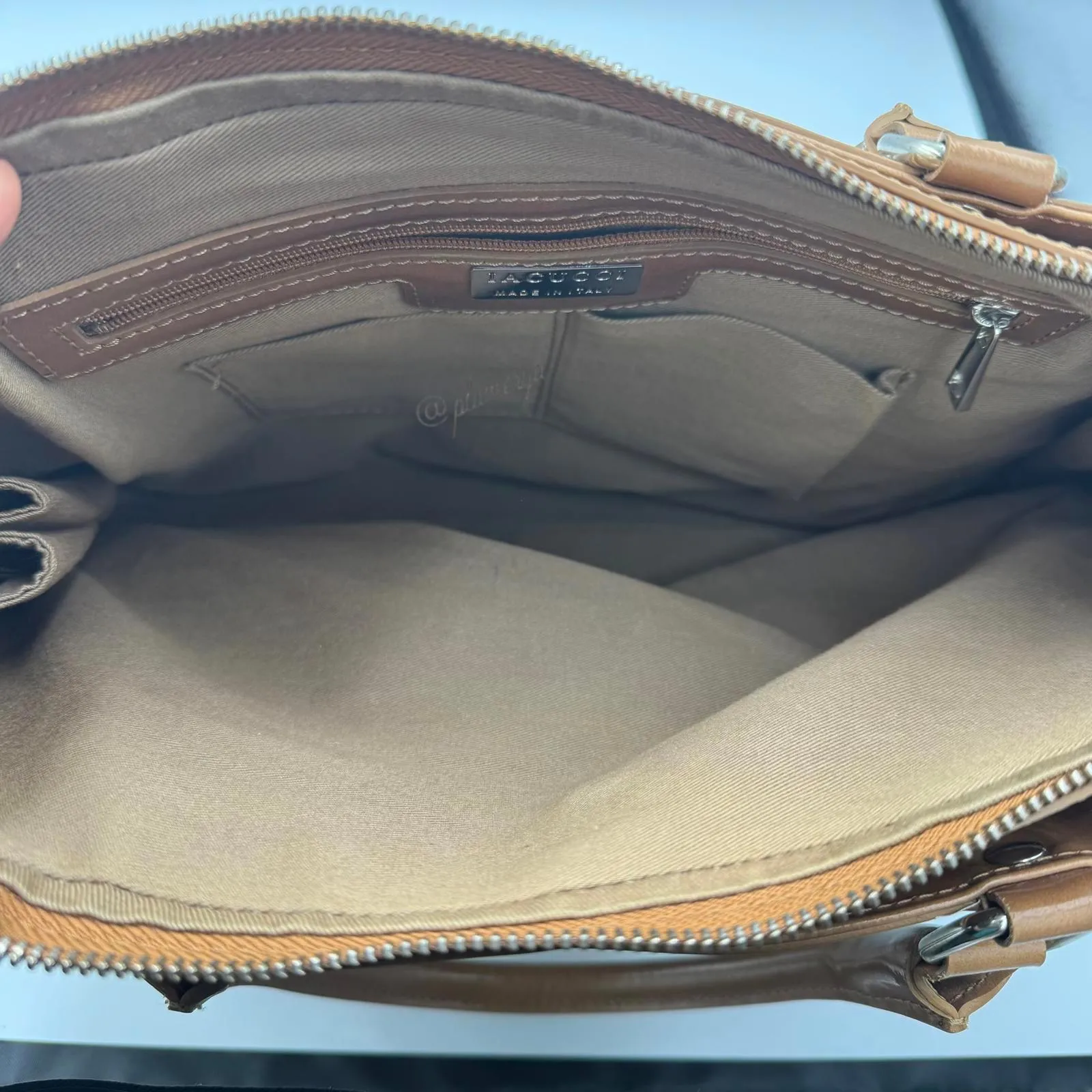 IACUCCI Pelletteria Genuine Italian Leather Satchel Handbag Made in Italy Brown - Image 6