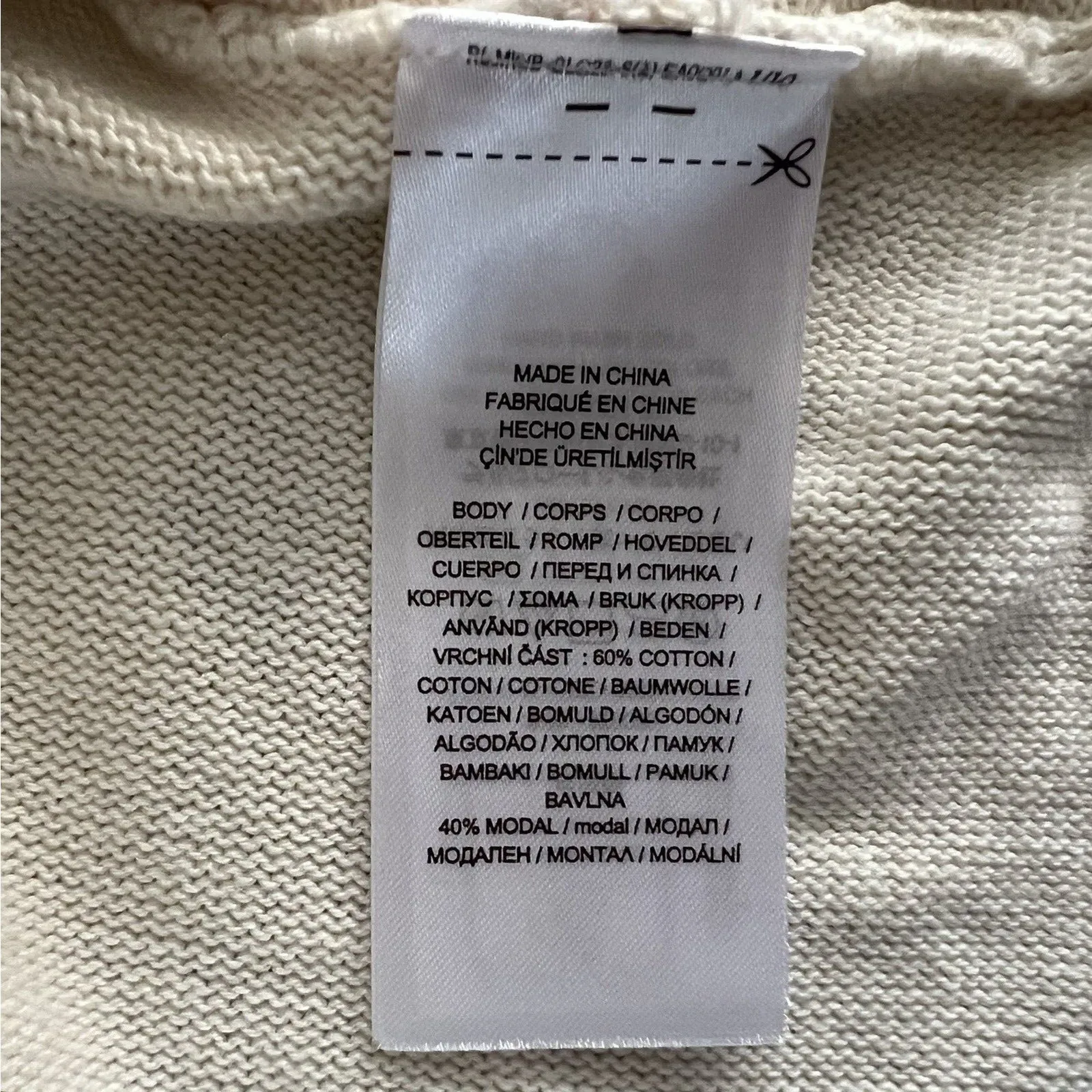 NWT Lauren Ralph Lauren Surplice Asymmetric Winter Cream Cotton Sweater - Image 8