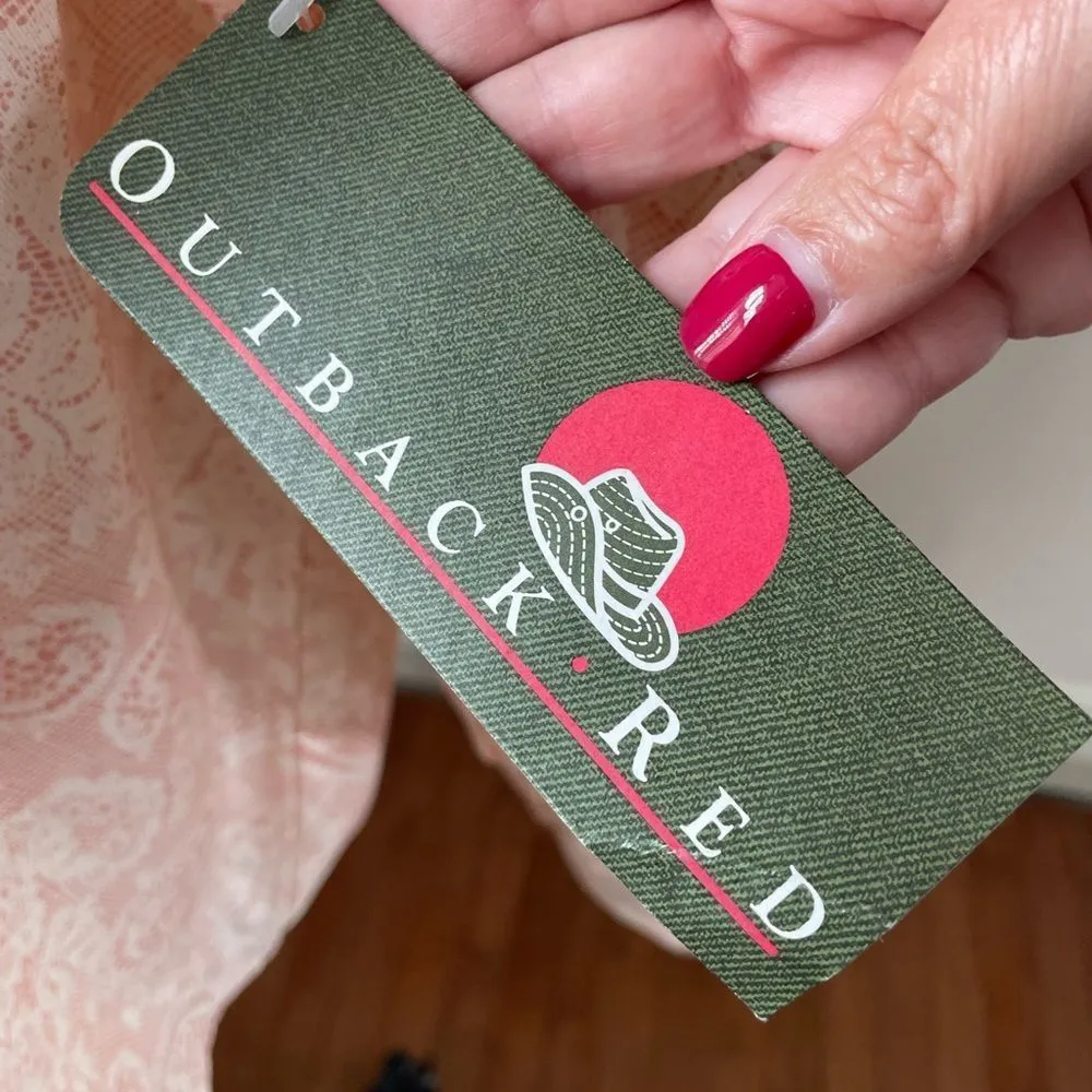 Vintage 80s Outback Red Pink Paisley Country Prairie Button Up Shoulder Pads L - Image 10