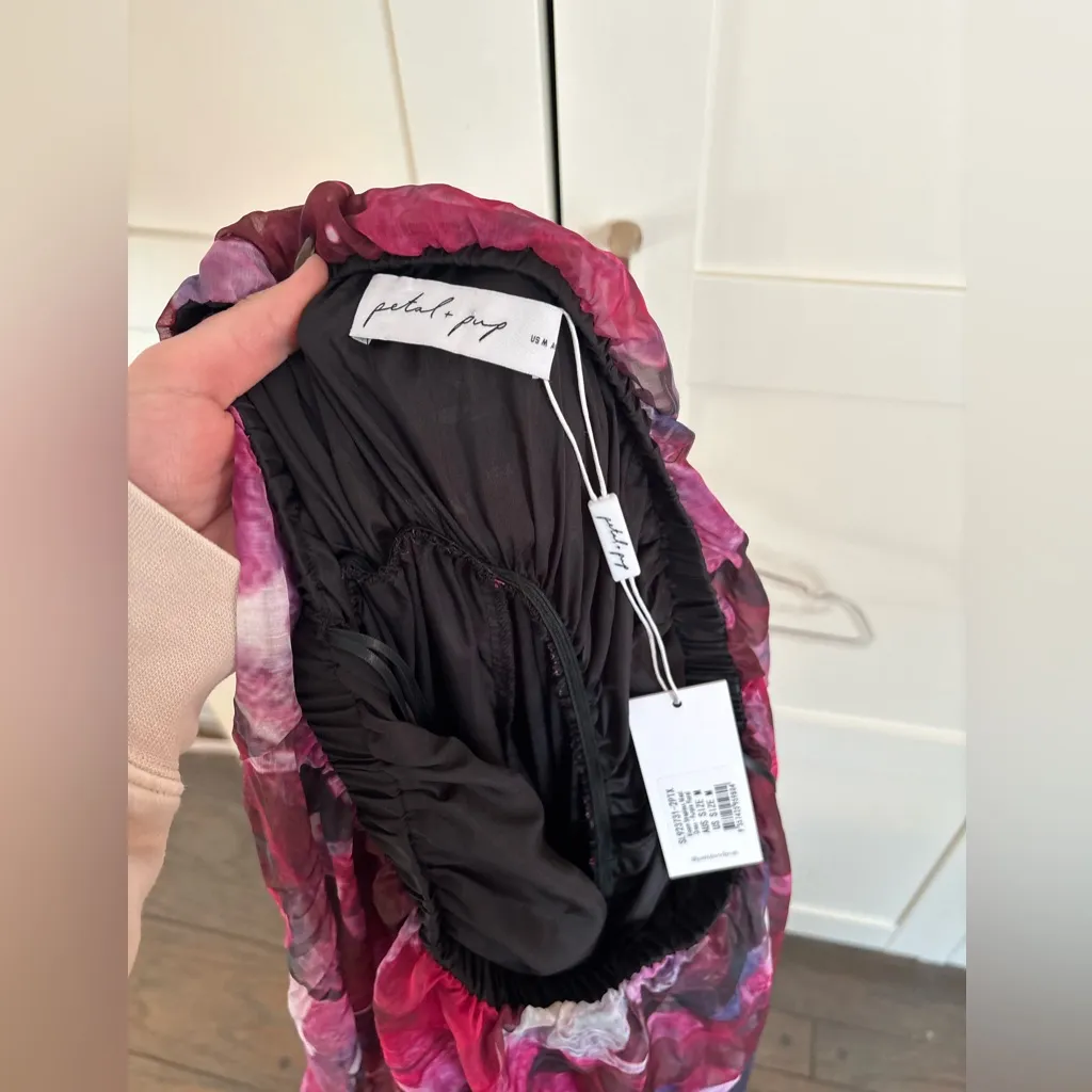 Petal & Pup Floral Strapless Pink and Purple Dress Size Medium NWT - Image 6