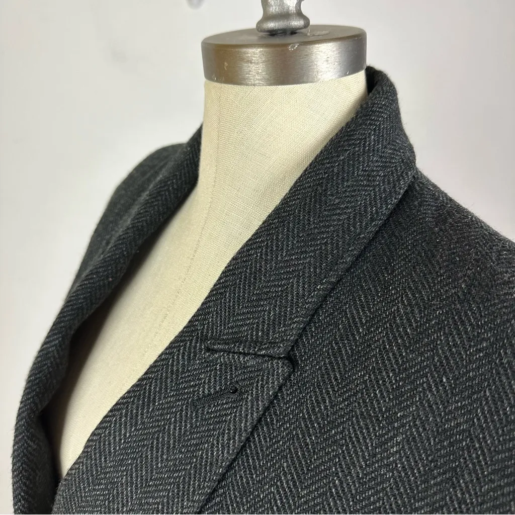 Anne Pinkerton Herringbone Wool Blazer Gray Size 8 - Image 2