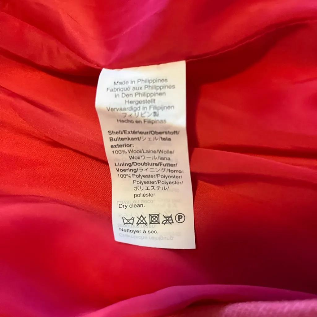 J.‎ Crew Women’s  Coral Pink 100% Wool Lined Pencil Skirt with Belt Size 8 - Image 6