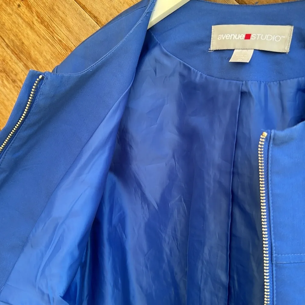 Avenue studio cobalt royal blue zip up jacket blazer size 20 - Image 4