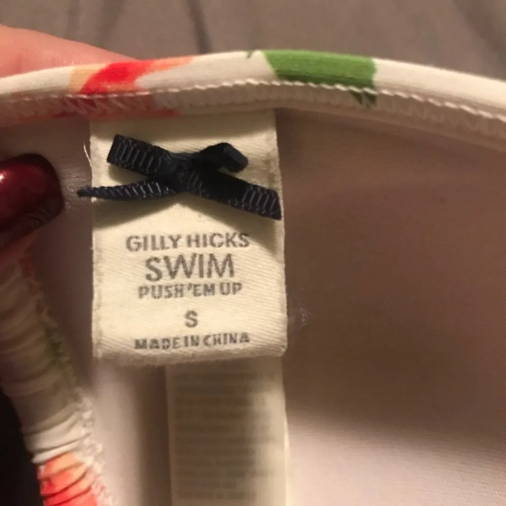 Gilly Hicks  Push Up Halter Tie Floral Bikini Top - Image 4