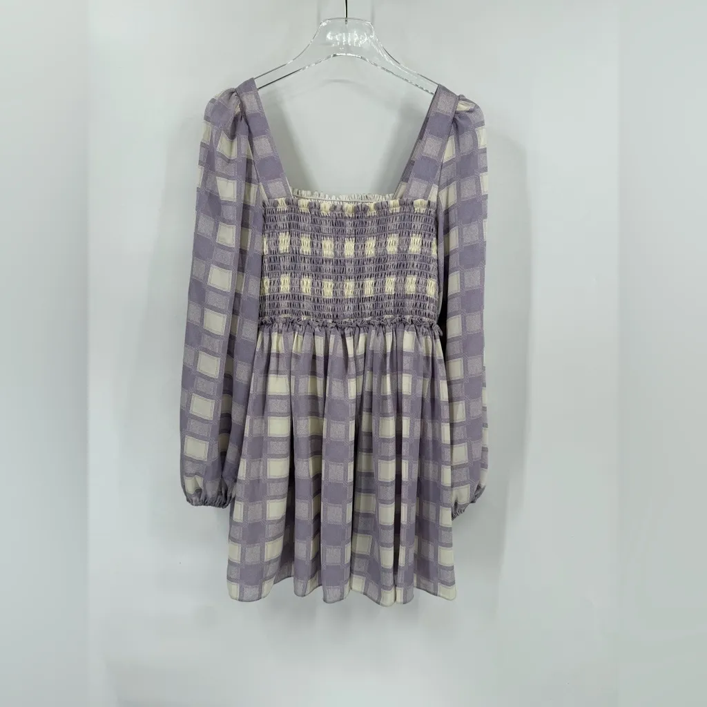 Toccin NY‎ Smocked Puff Sleeve Mini Dress Sz xs Lavender NWT Purple - Image 5