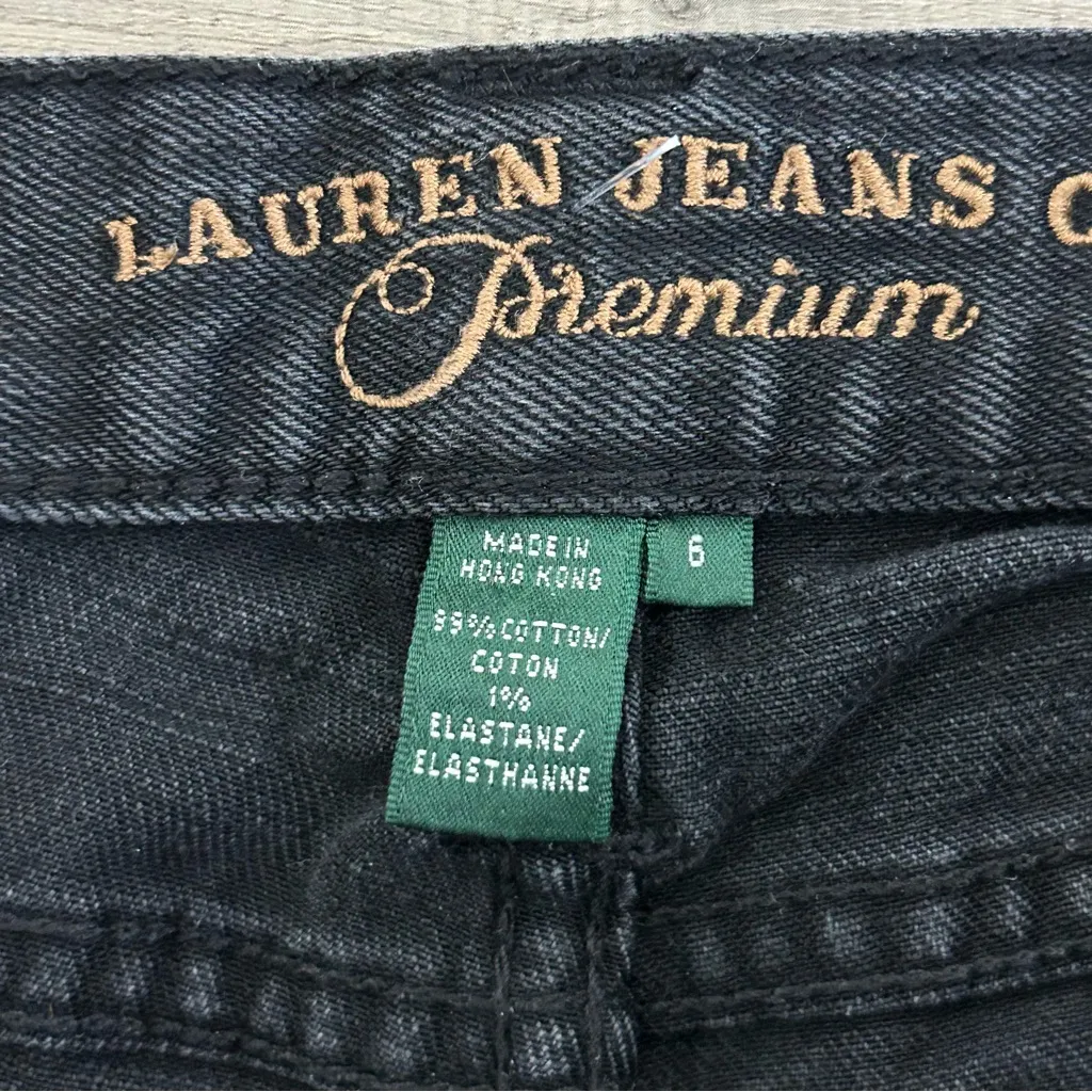 Vintage Lauren Ralph Lauren Black Mid Rise Flare Celtic Knot Embroidered Jeans 6 - Image 5