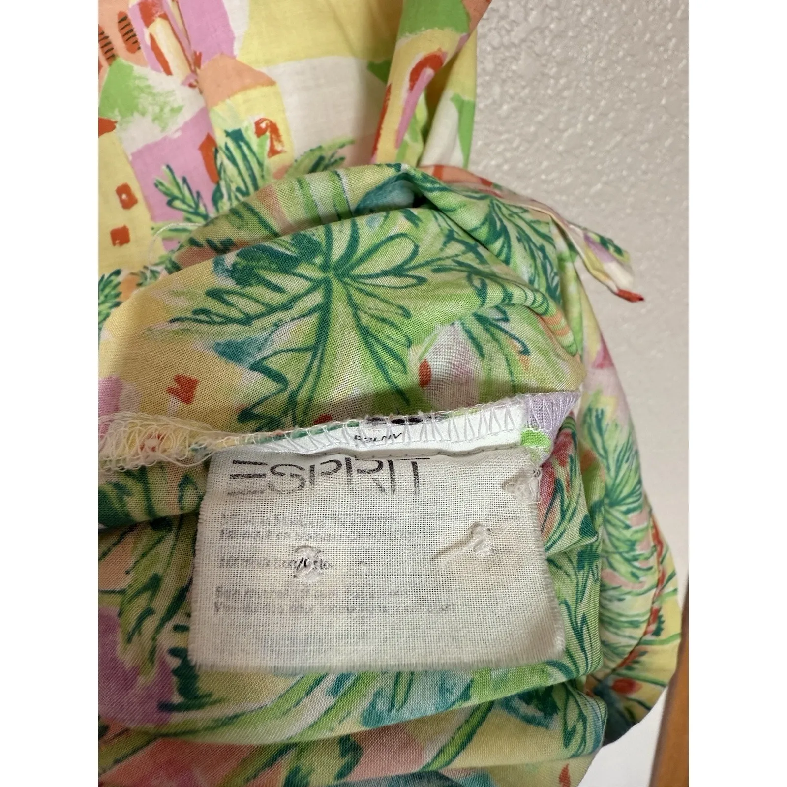 Vintage Esprit Tropical City Print Tunic Top Medium 1980s/ 1990s - Image 4