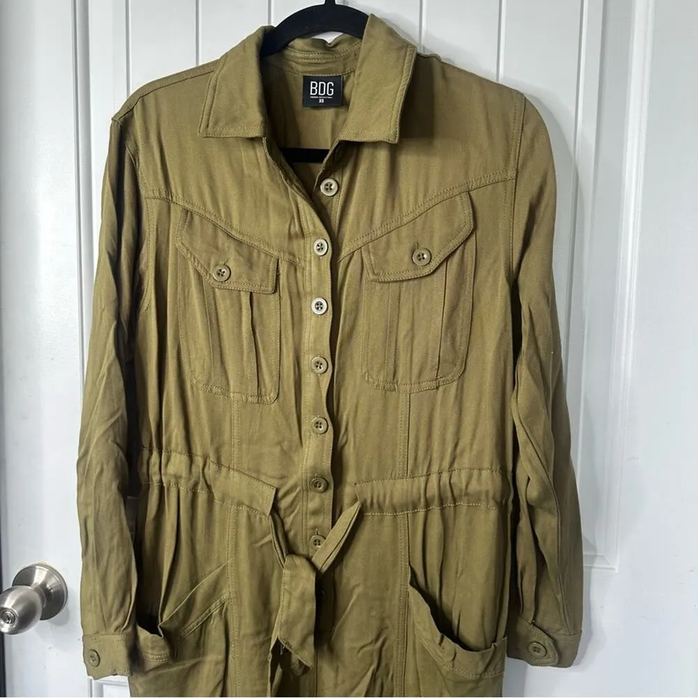 Urban Outfitters‎ belted utility military army style jumpsuit size XS - Image 4