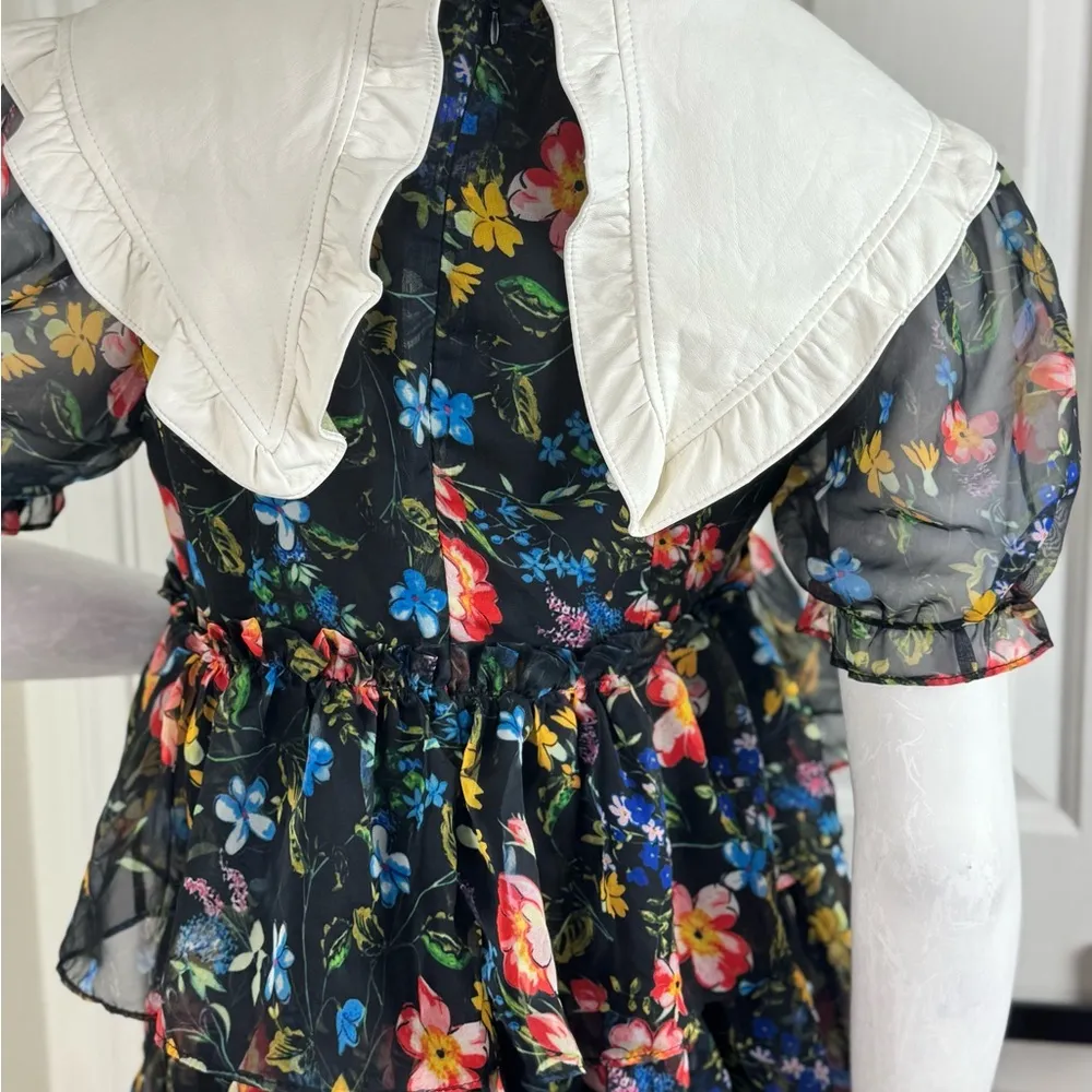 Unbranded Floral Blue Puff Sleeve Midi Dress Size Small. #30 Pink - Image 10