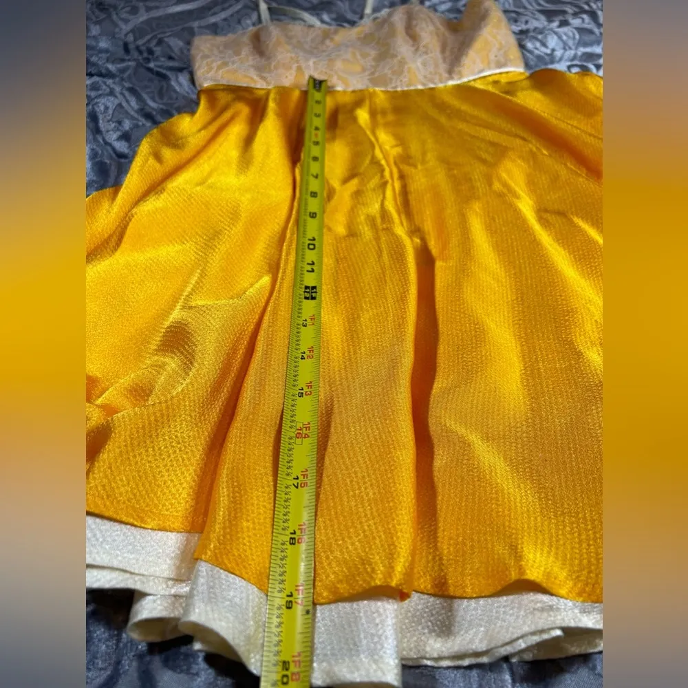 Caitlin Michelle Yellow Fit & Flare Dress with Lace Bodice Sz 6 - Image 7