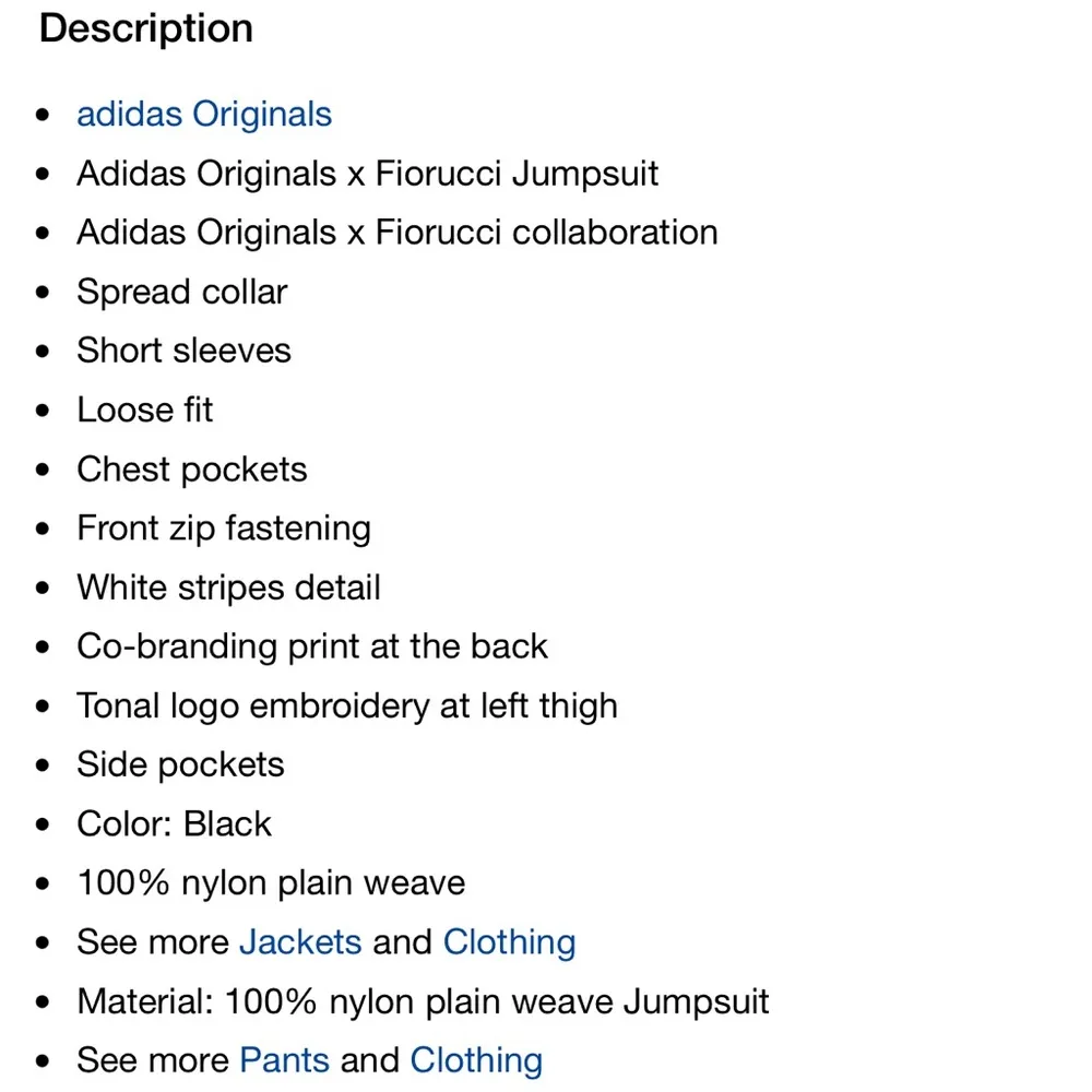 Adidas Original X Fiorucci Black Jumpsuit Size Small - Image 11