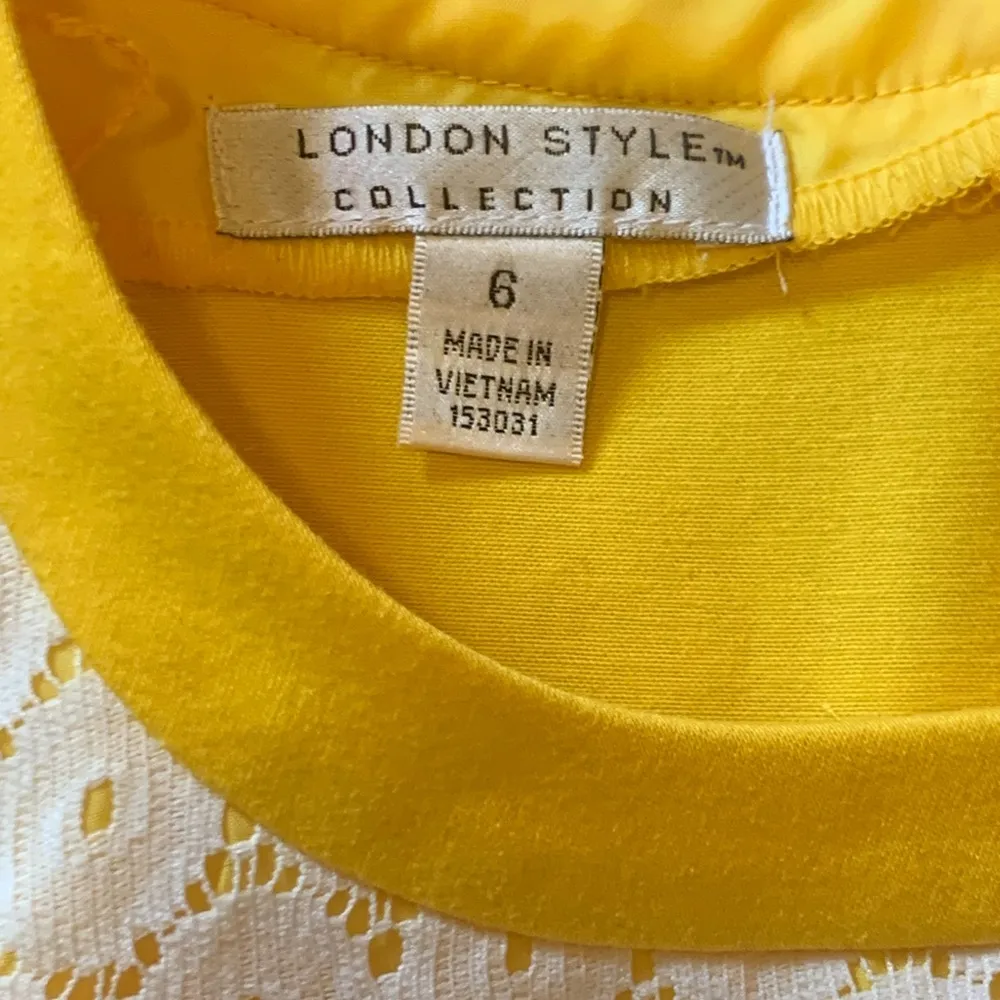London style collection Dress Size 6 Yellow and White A line belted 50’s - Image 6