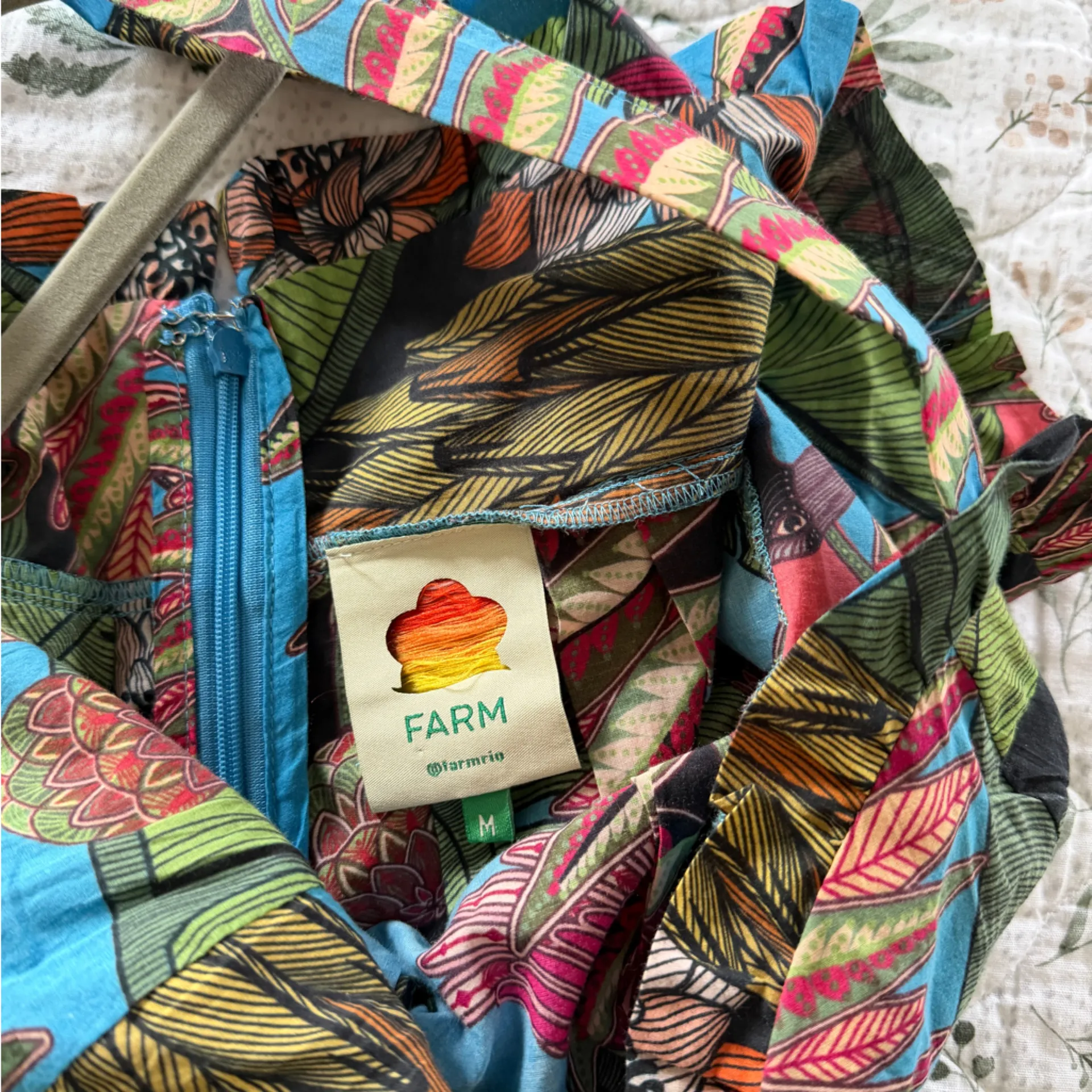 Farm Rio Totally Tuiuiu Cotton Colorful Jungle Tropical Maxi Dress - Image 12