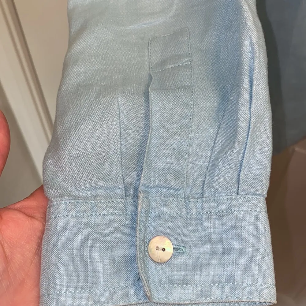 Sigrid Olsen Women’s Blue Button Down Linen Shirt Sz M GUC Comfy Lightweight - Image 56