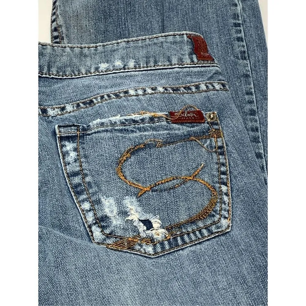 Silver blaze, distressed, jeans, size 30/33 ￼ Blue - Image 9