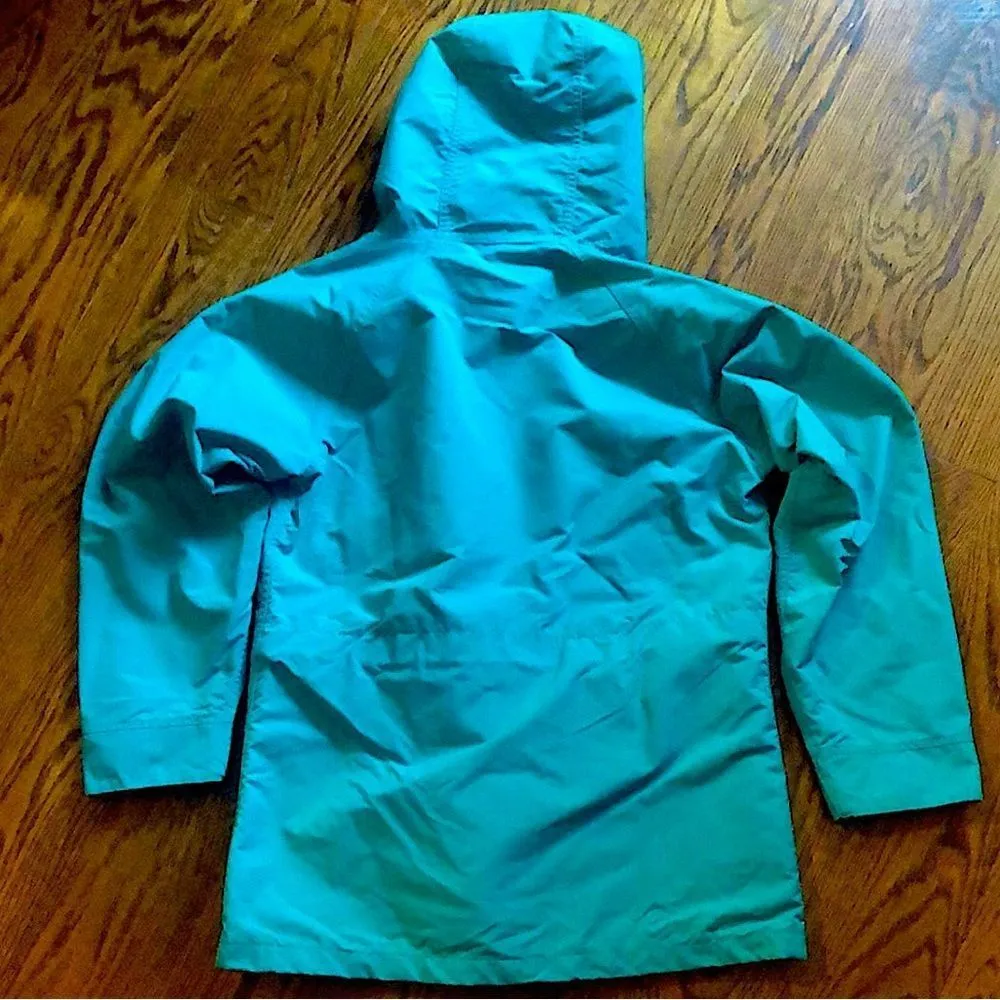 LL BEAN Women’s Vintage Turquoise Hooded Light Weight Jacket Size Medium - Image 2