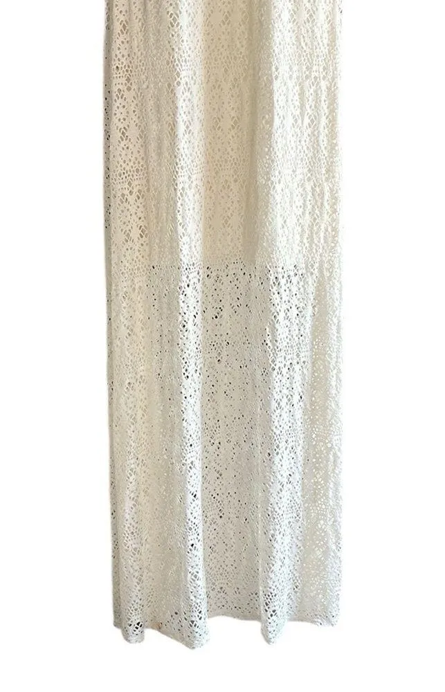 Bisou Bisou Off White Maxi Illusion Lace Summer Dress - Image 5