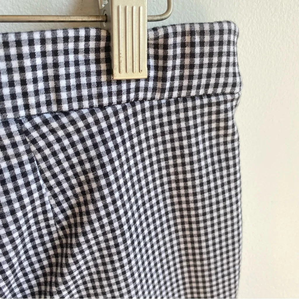 4/$20 J. Jill Cotton Blend Gingham Plaid Straight Skinny Pants Black Size 10 - Image 5