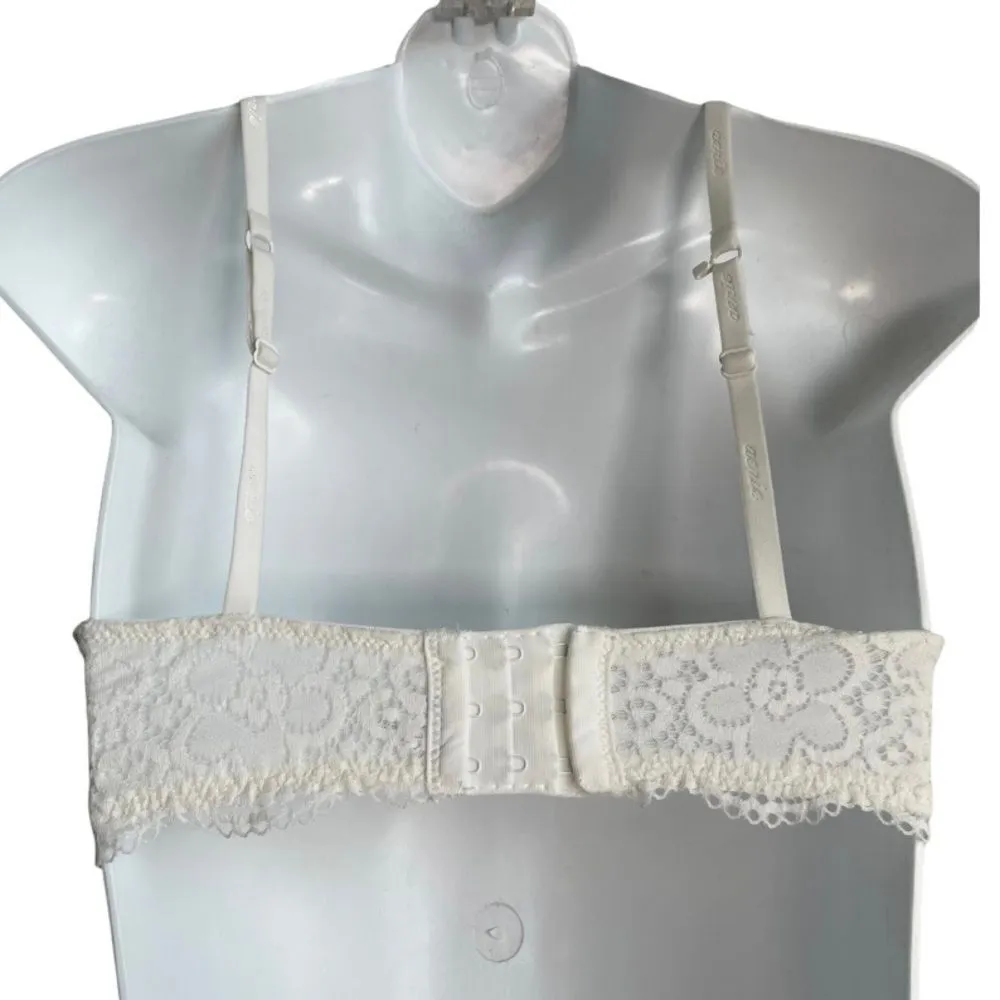 Aerie Demi Push Up Floral Lace 32D Bra Ivory White - Image 4