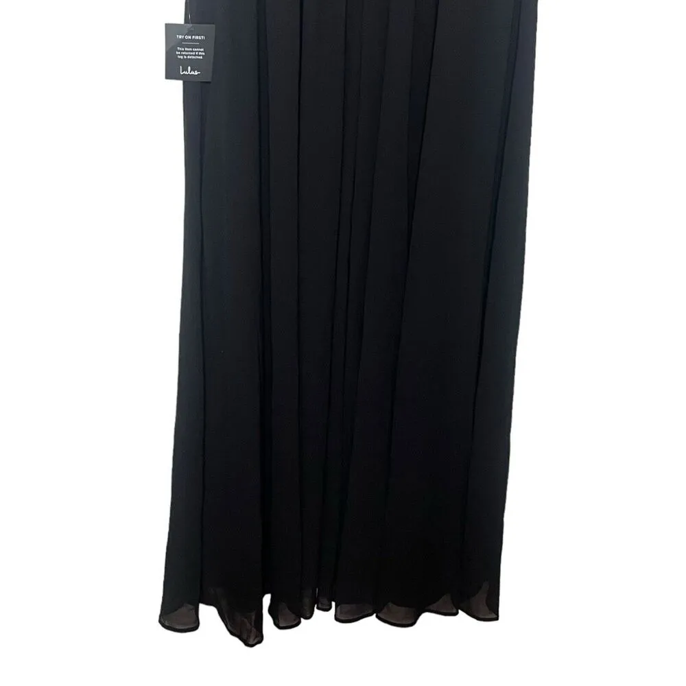 Lulu’s Thoughts of Hue Black Surplice Maxi Dress V Neck Womens Plus Size 1X New - Image 7
