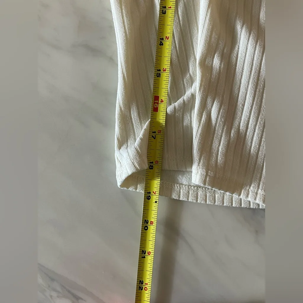 Planet Gold Ivory Faux Fur Collar Ribbed Zip Up Long Sleeve Top Women’s XL - Image 5