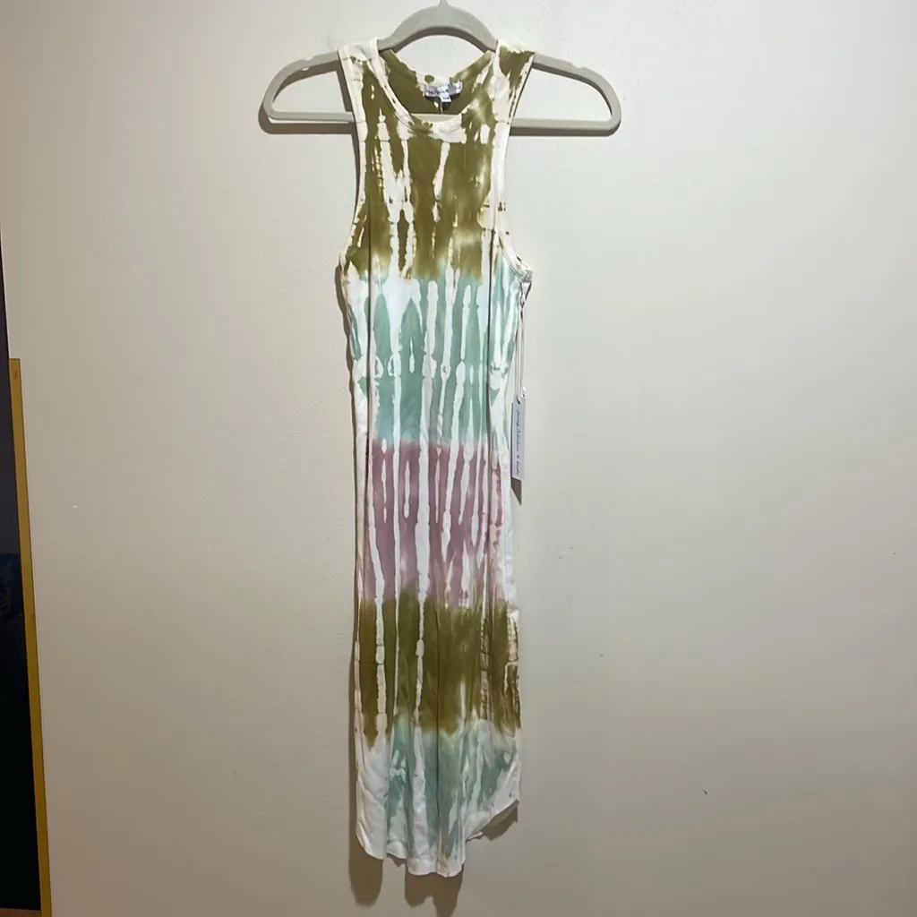 NEW Young Fabulous and Broke Ribbed Tie Die High Neck Tank Midi Dress Size XS - Image 3