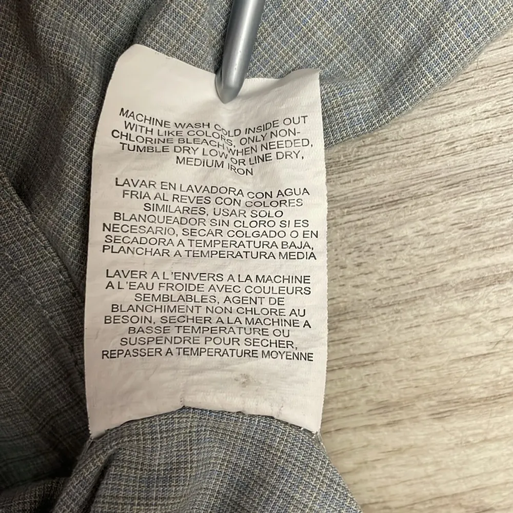 Blue & Gray Plaid 3 Button V-Neck Pullover Women's 3/4 Sleeve Top Size 1X - Image 16