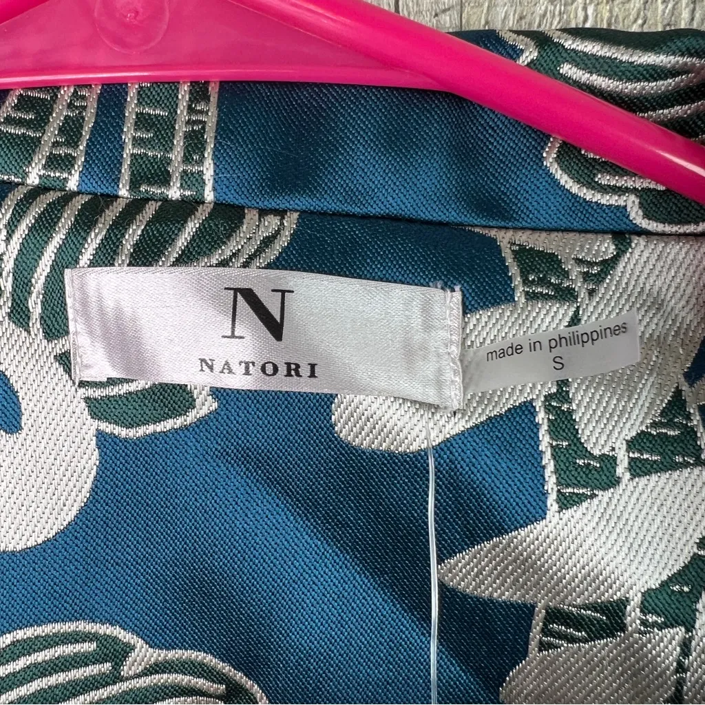 N Natori Size Small Chrysanthemum Long Sleeve Lined Jacket With Cuff Slit - Image 5