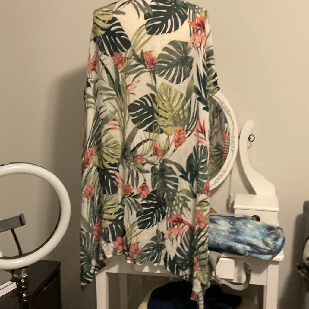 Tropical Leaf Print Kimono Green Size undefined - Image 3