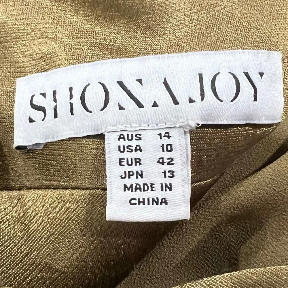 Shona Joy Revolve Alma Mini Dress 10 Cumin Asymmetrical Bias Cowl Neck Nightout - Image 12