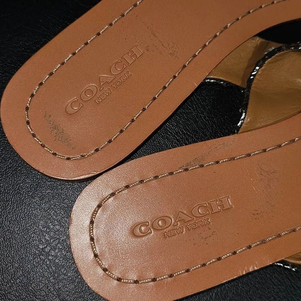 Coach Womens Silver Bow‎ Flip Flop Sandals 6.5 - Image 5